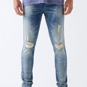 PacSun Men's Medium Paint Splatter Stacked Skinny Jeans 28x30 New With Tags